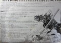 父親にしわを入れられてしまった宮本武蔵の絵