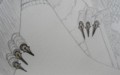 描いている絵の部分　ペンの両爪