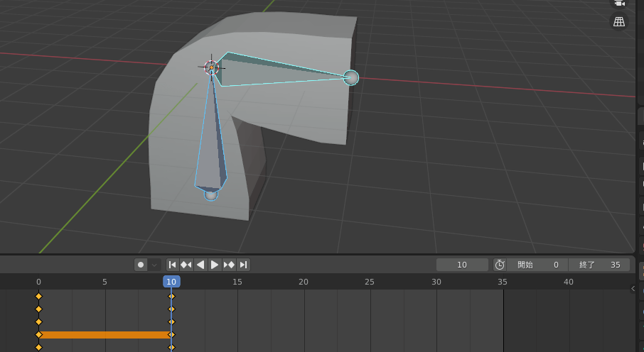 Blenderでアニメーション後のポーズのキーフレーム登録