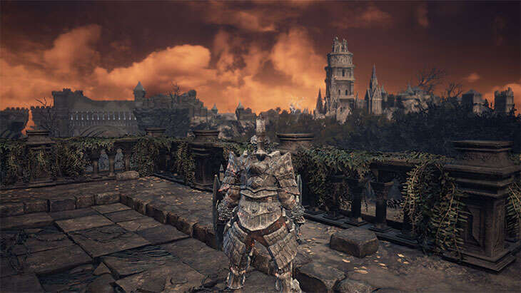 Dark Souls 3の深みの聖堂の外側の風景