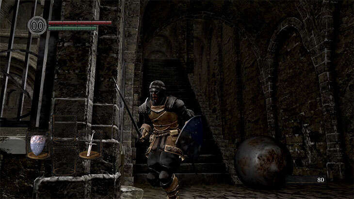 Dark Souls Remasteredの北の不死院の2階の鉄球トラップ