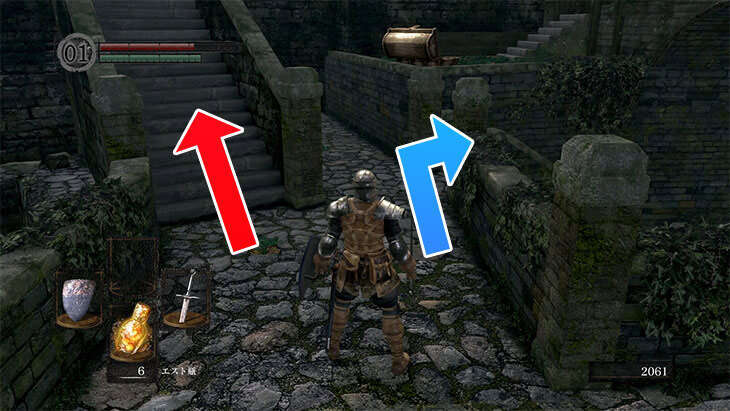 Dark Souls Remasteredの城下不死街の分岐路
