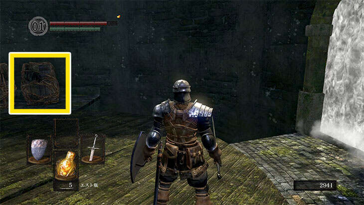 Dark Souls Remasteredの城下不死街のボス戦前の樽