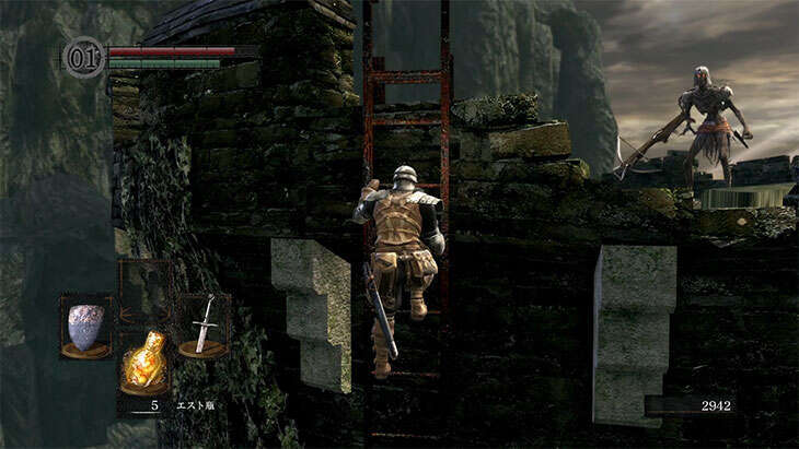 Dark Souls Remasteredの城下不死街のボス戦のタワー上の敵