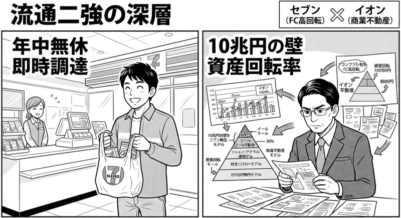 流通二強の深層:セブン&アイとイオンの構造対比