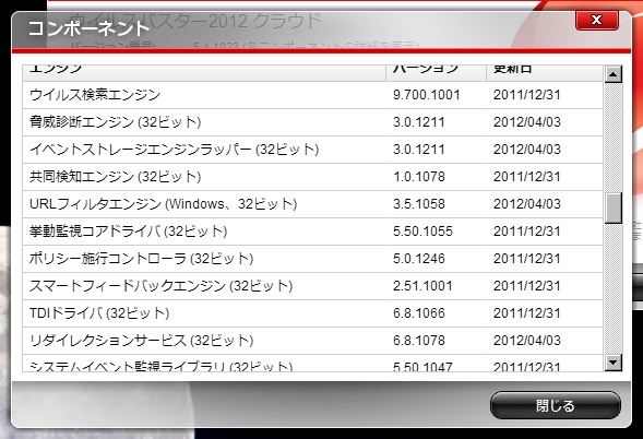 ウイルスバスター2012 クラウド ウイルス検索エンジン VSAPI 9.700 。 ウイルスバスター2012 クラウド ウイルス検索エンジン VSAPI 9.700 。