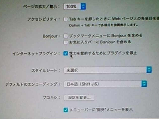 Apple Safari 10.0 でプラグインが無効化されるの図。