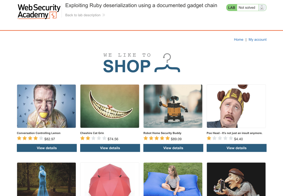 「Exploiting Ruby deserialization using a documented gadget chain」が解けなかっ ...