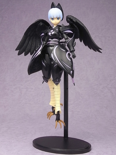 黒い鎧のフィギュア 大きな翼付き コナミ 武装神姫 忍者型MMS フブキ 黒き翼ver. レビュー - YOの