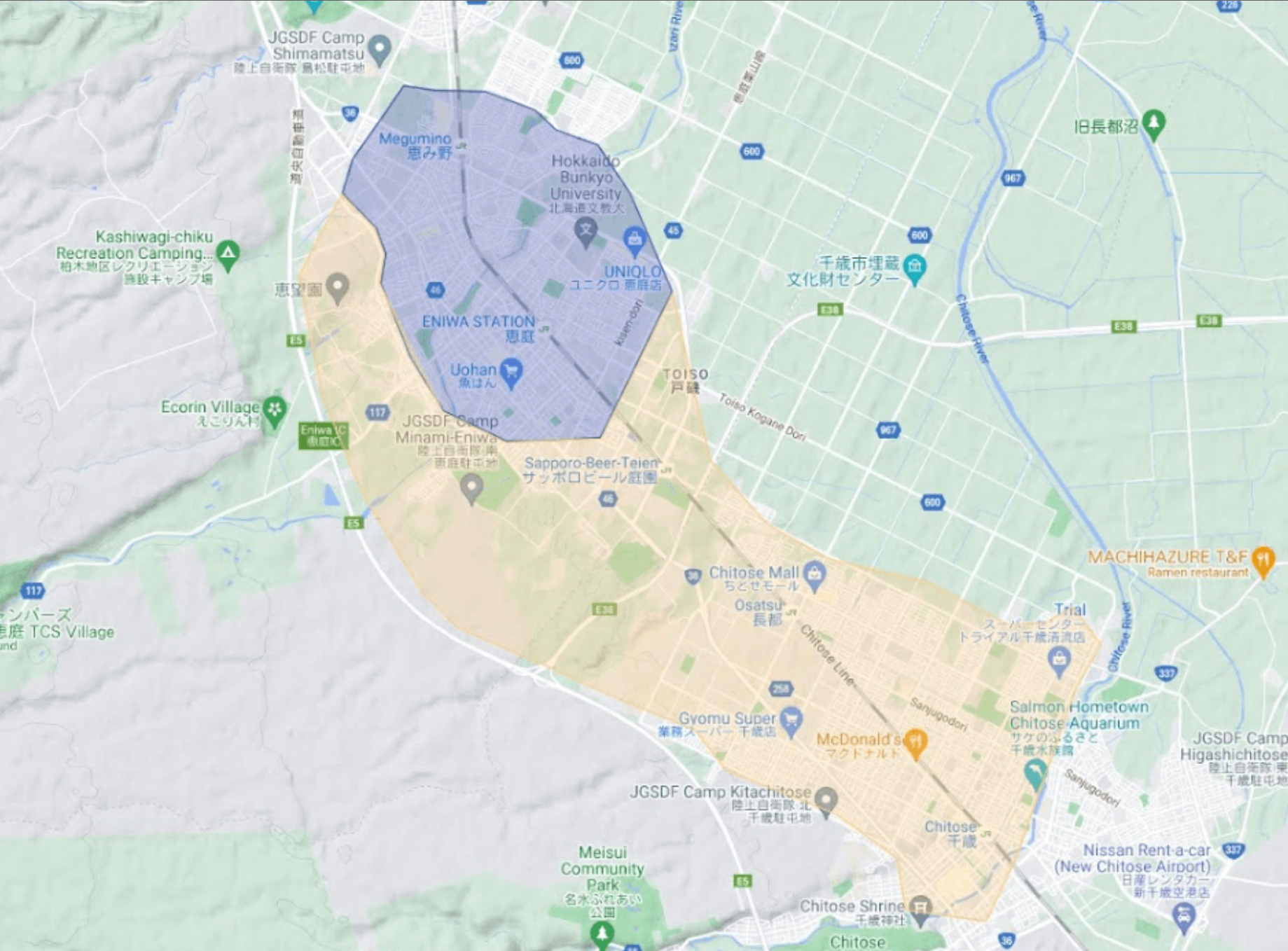 Uber Eats恵庭市のエリア拡大