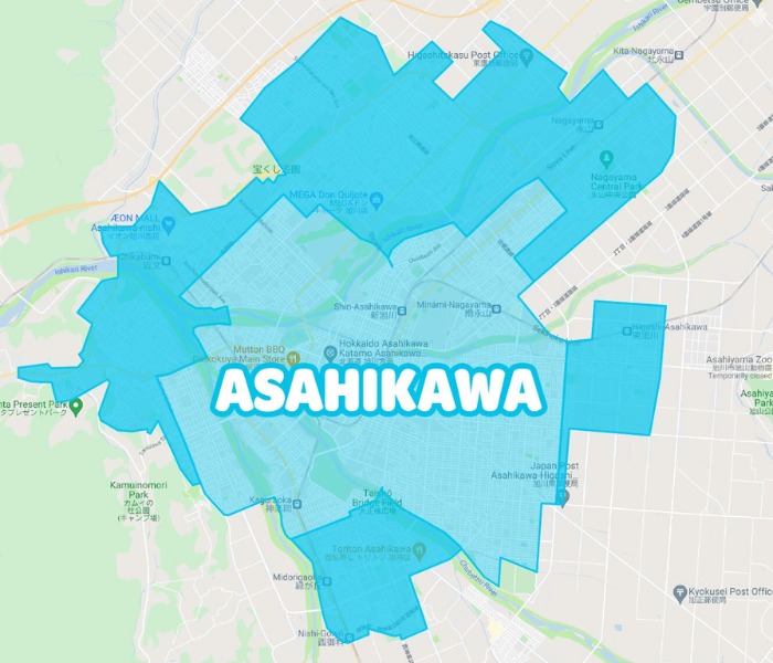 wolt 旭川の配達可能エリア