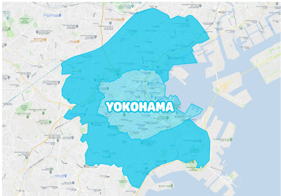 wolt 横浜の配達可能エリア