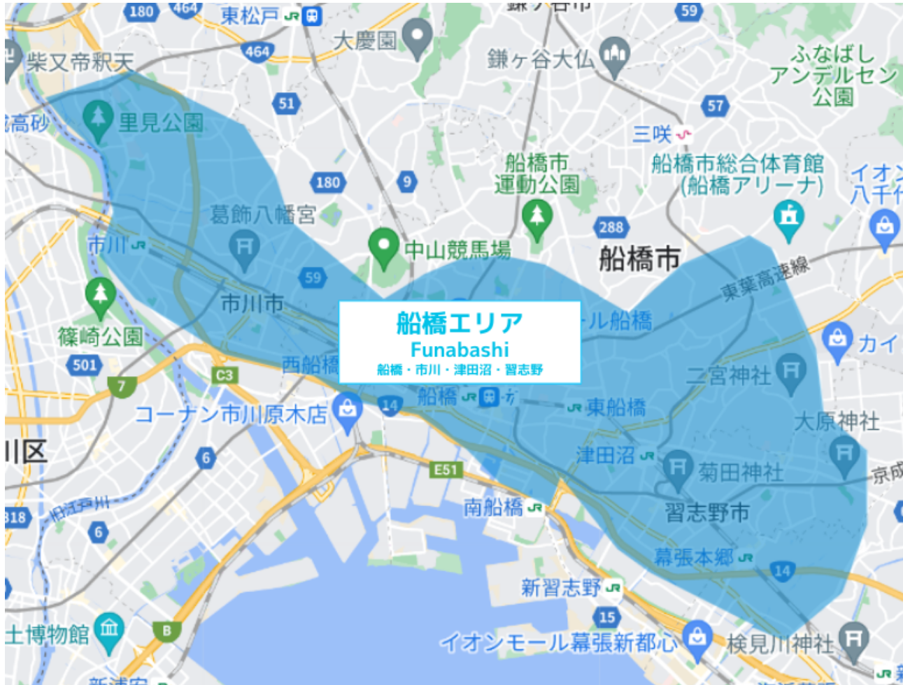 wolt 船橋の配達可能エリア