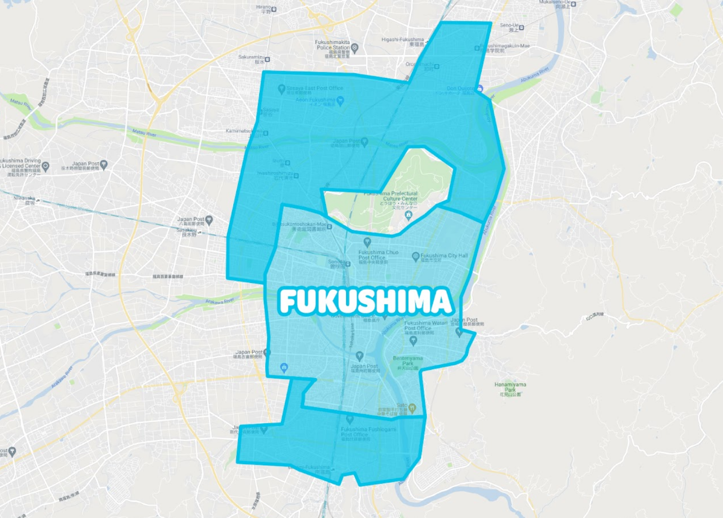 wolt 福島の配達可能エリア