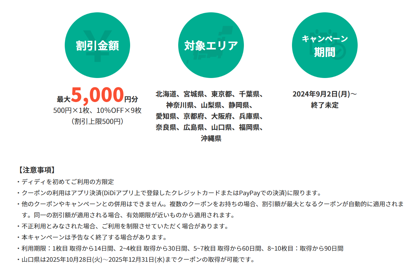 DiDi初回クーポン　OTOKU5