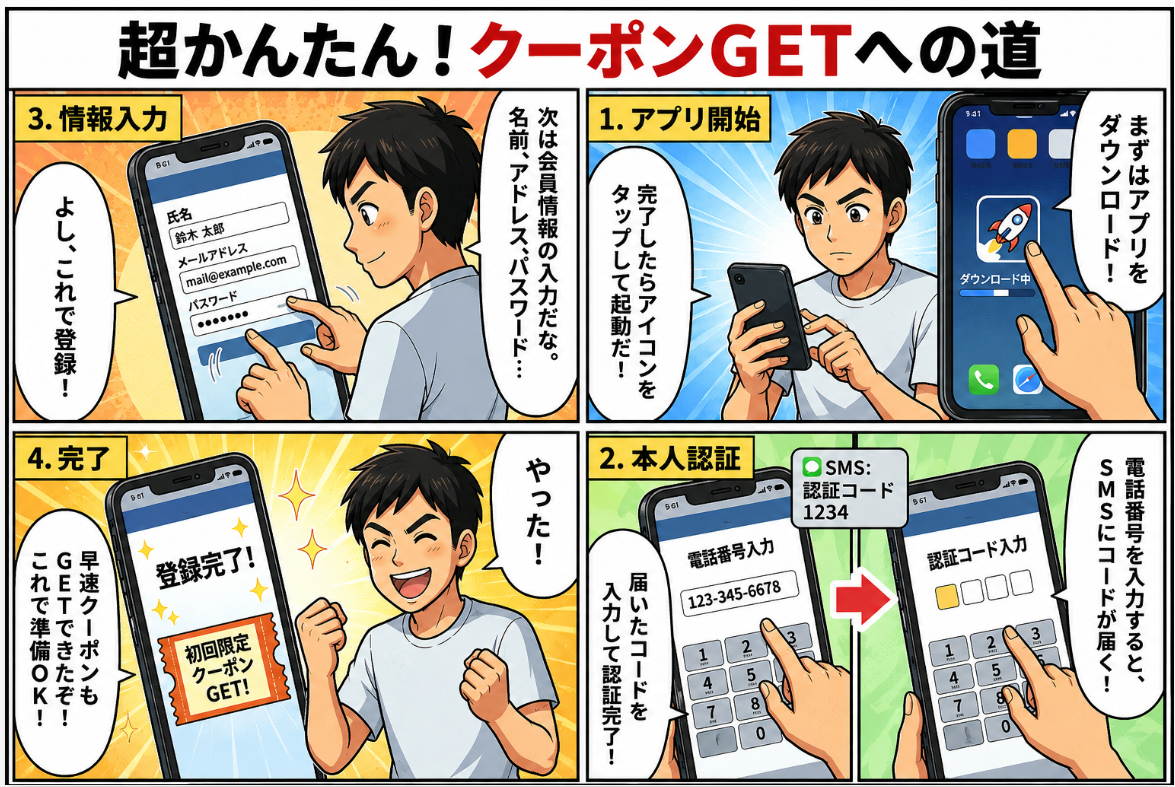 ロケットナウの登録方法