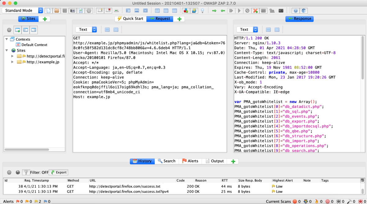 OWASP ZAP】2.11.1を試す | チグサウェブ