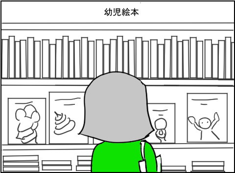 本屋でトイトレの絵本を探す。種類がたくさんあって迷う。