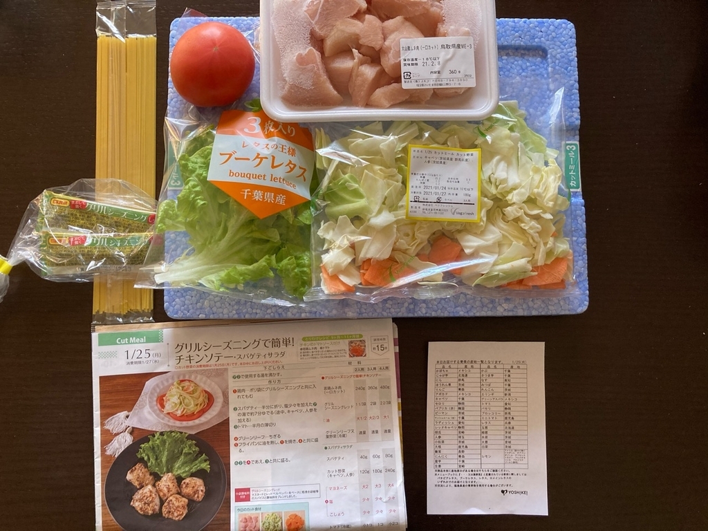 ヨシケイのミールキット例