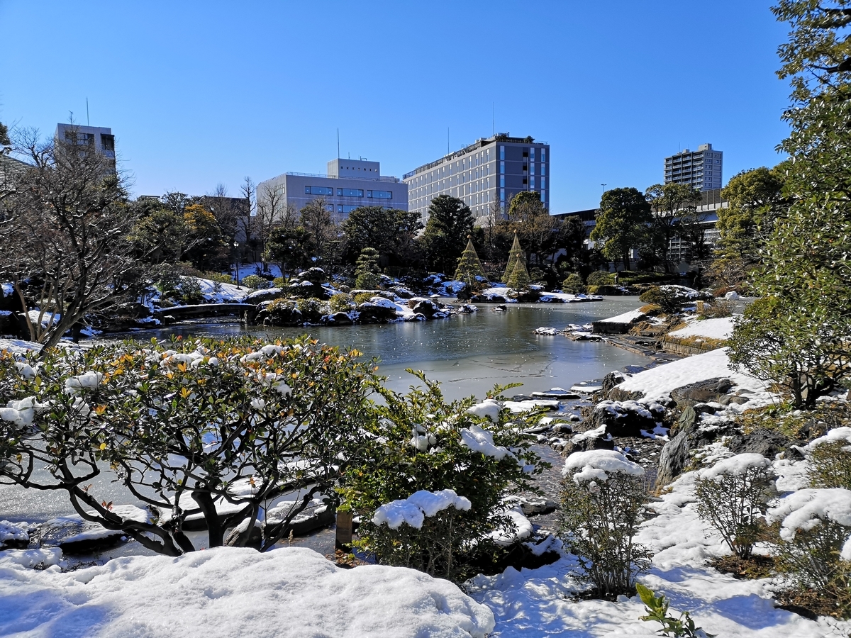 雪晴れの旧安田庭園をお散歩 可変感情可変予定制御