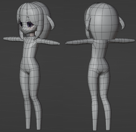 Blender 初心者 モデリング ブレンダー 体 作り方 ロリ 体型 少女2