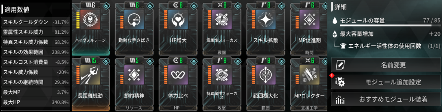 TFD 侵攻ダンジョン おすすめ アルティメットバニー ビルド モジュール 耐久構成