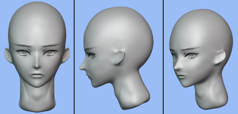 blender 男性モデル リトポロジー スカルプト ブレンダー 初心者 頭部 顔 アニメ顔 ヘッド retopoflow4 クリスタ