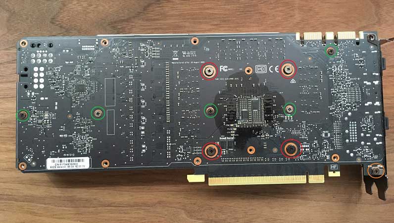 EVGA GeForce GTX 1070 SC へのサーマルパッドと PowerLink の