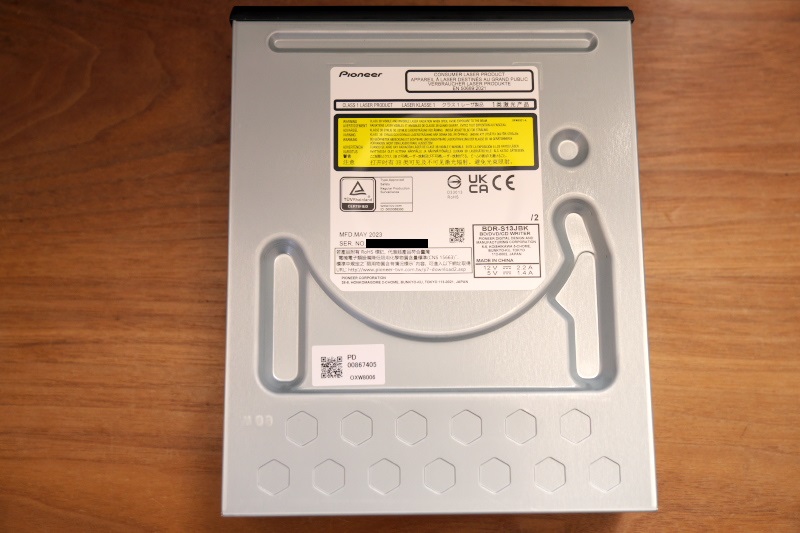 Pioneer 製 BD/DVD/CD 記録・再生ドライブ「BDR-S13JBK」を