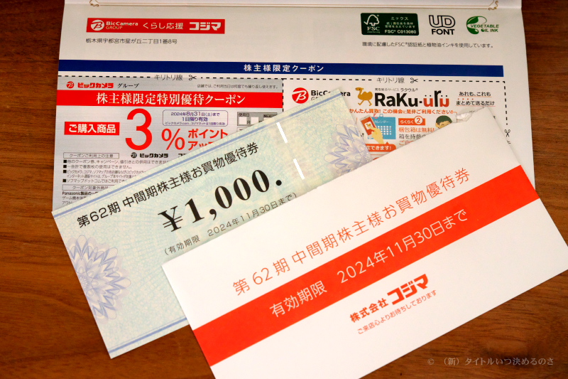 ビックカメラ コジマ 株主優待券 16000円分 【公式通販】