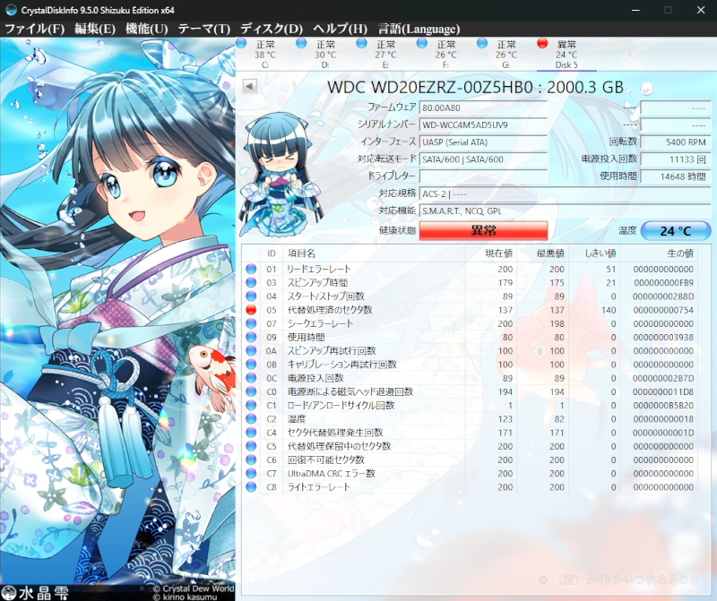 HDD異常