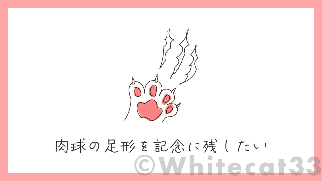 肉球の足形を記念に残したい