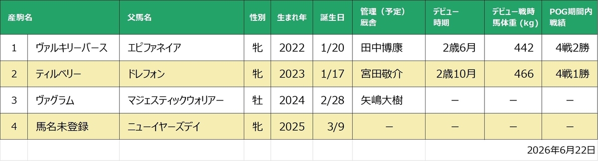 ダイワズーム産駒一覧