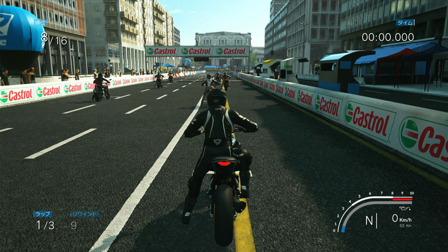 バイクゲーム「RIDE」のレース画面