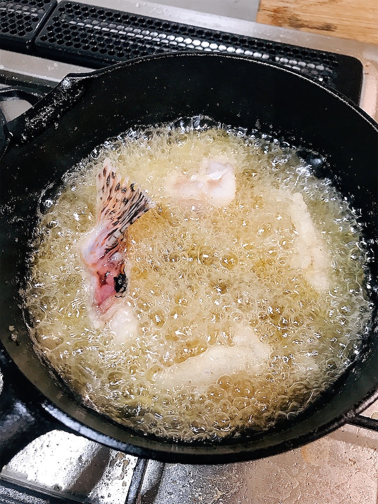 ミノカサゴ, 骨煎餅, 唐揚げ, 骨せんべい