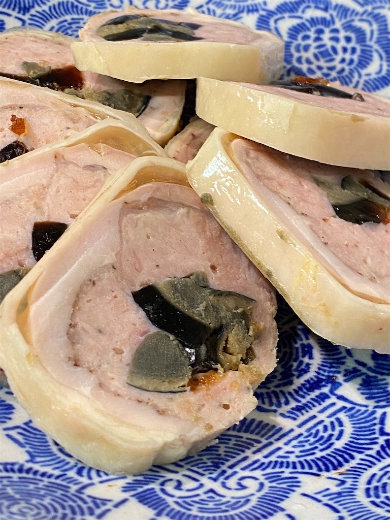 鶏モモ肉, ピータン, レシピ, 中華, チキンロール, タコ糸なし, 冷菜, 前菜