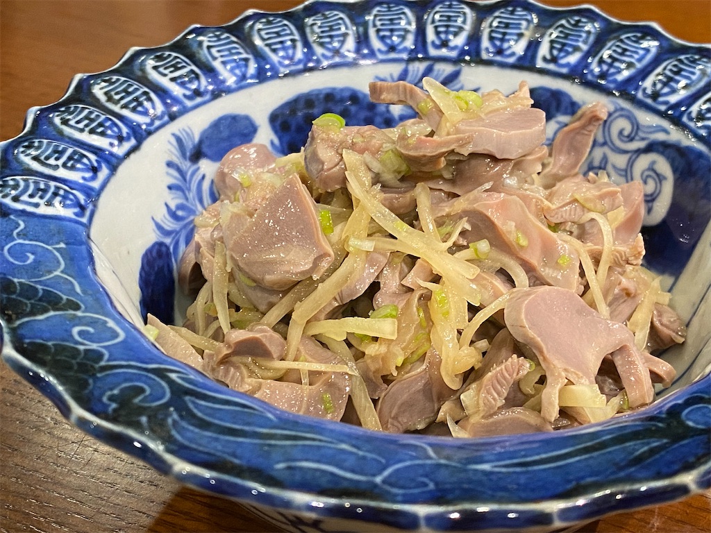 新生姜と砂肝の和え物