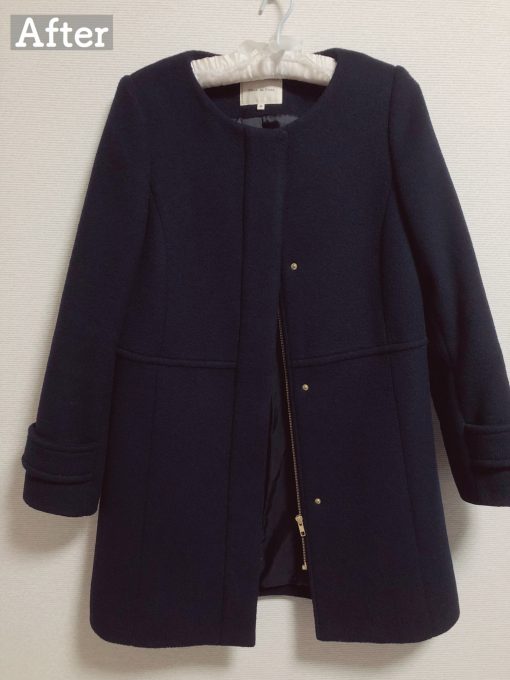 KENTの洋服ブラシで手入れしたコートの仕上がり