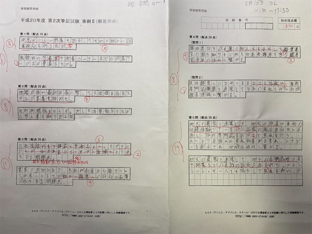 過去問攻略マスター 平成20年度事例Ⅱ - 中小企業診断士shinblog