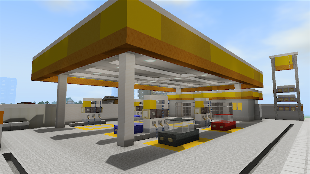 マイクラでガソリンスタンドを作る Minecraft Yo Craft ヨークラフト