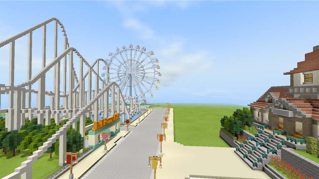 マイクラで遊園地を作る Part7 観覧車制作 Minecraft 100 Yo Craft ヨークラフト