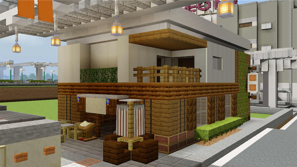 カフェ制作 マイクラで職業ブロックで建築する 職業ブロックの建材利用 Minecraft 141 Yo Craft ヨークラフト