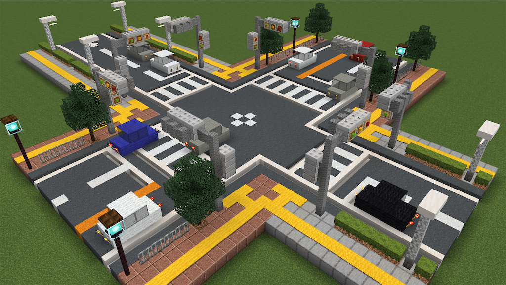 簡単リアルに マイクラでの道路や交差点 信号機の作り方 Minecraft 番外編 Yo Craft ヨークラフト