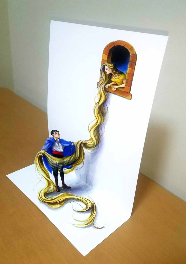 3dアート ラプンツェル とそのメイキング過程 イラストレーター みしまゆかりの絵日記帳