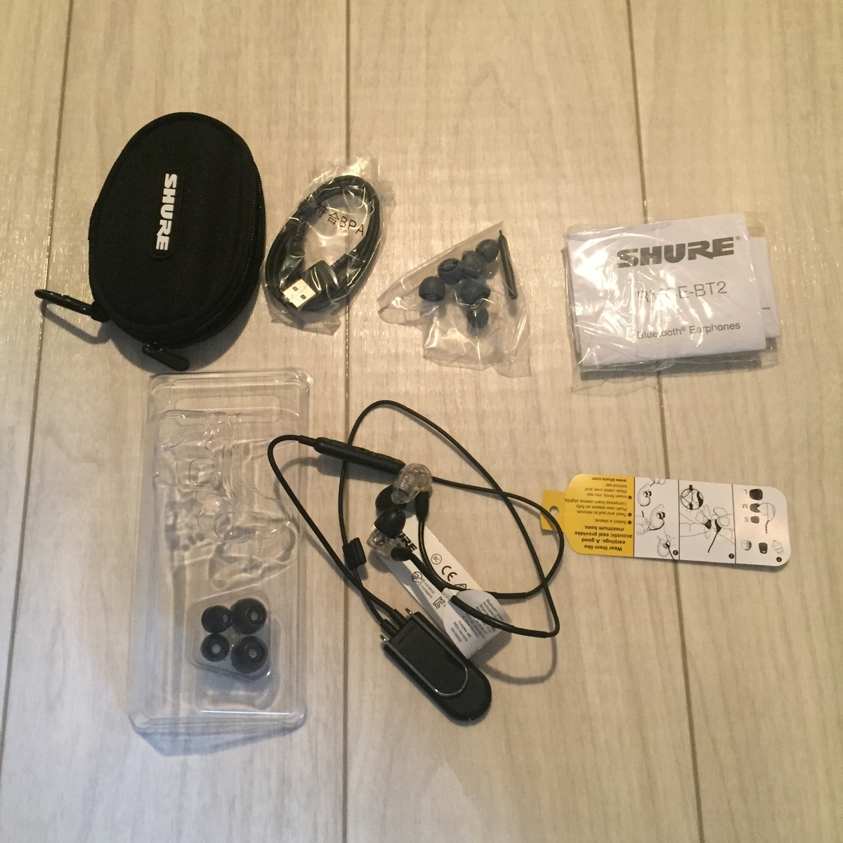 SHURE SE215-CL+BT2-A クリア Bluetooth　イヤホン　AirPods Pro　WF-1000XM3　SONY　Apple　カスタムイヤホン