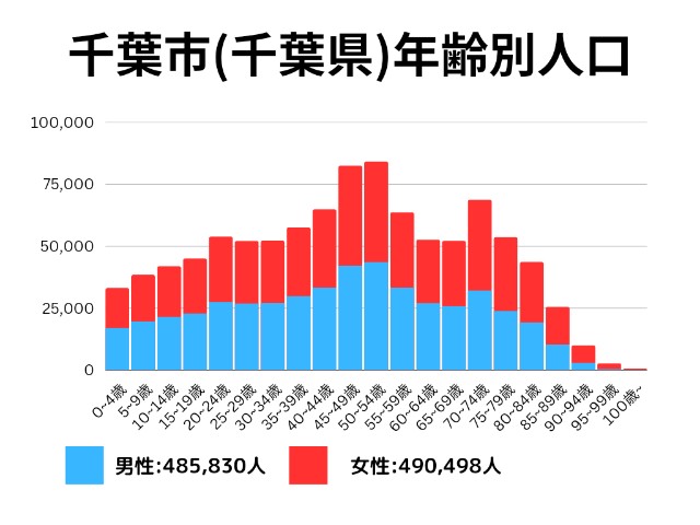 千葉市(千葉県)年齢別人口