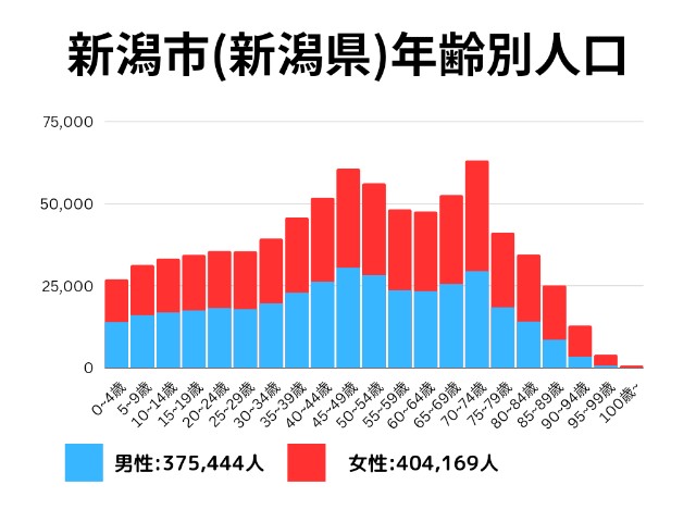 新潟市(新潟県)年齢別人口