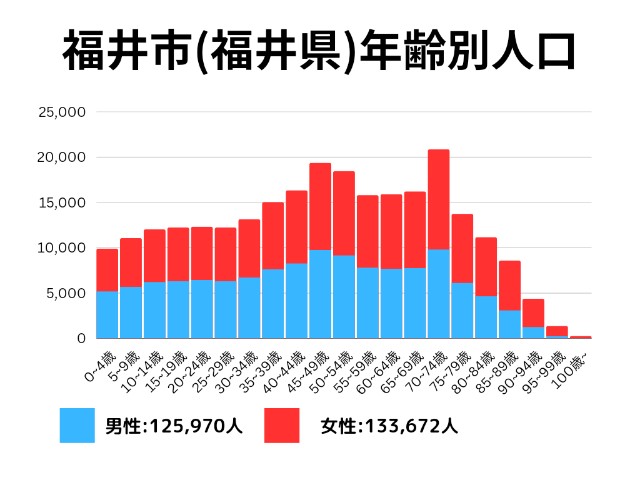 福井市(福井県)年齢別人口