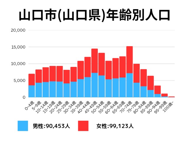 山口市(山口県)年齢別人口