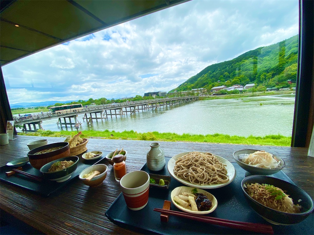 嵐山よしむら 朝顔 嵐山よしむら】渡月橋を見渡せる絶景蕎麦屋🥢 - ゆこの気ままな京都暮らし